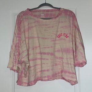 Pink and white tie dye oversize short sleeve shirt!